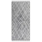 Farida Gri Geometrik Modern Geometrik Etnik Desenli Boho Makinada Yıkanabilir Hafif Hav Toz Vermez Leke Tutmaz Kaymaz Taban Dijital Makine Baskı Halı Oturma Odası Salon Yolluk Koridor Mutfak Halısı