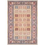Faridabad Turuncu Modern Geometrik Etnik Desenli Boho Makinada Yıkanabilir Hafif Hav Toz Vermez Leke Tutmaz Kaymaz Taban Dijital Makine Baskı Halı Oturma Odası Salon Yolluk Koridor Mutfak Halısı