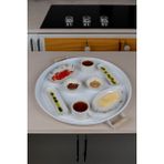 Farika Porselen Farika Kamer 3'lü Sunum Tepsi Seti (51CM-37CM-30CM) - Beyaz