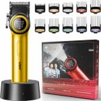 farissu 212 Vgr 001 Profesyonel Berberler Için Karbon Çelik Bıçak Saç Kesme Makinesi 9000RPM, LED Ekran - Sarı