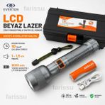farissu Everton RT-063 A 30W Beyaz Lazer Şarjlı Taktik El Feneri - 2000 Lümen - 9000 Mah - 1 ADET - Gri