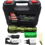 farissu Gold Silver GS-15050 Profesyonel Şarjlı El Feneri - 14.000 Lümen / 32.000 Mah Dev Batarya - 1 ADET - Yeşil