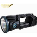 Farissu Güneş Enerjili P50 LED 180° Dönebilen Başlıklı Powerbank\'li Profesyonel El Feneri & Projektör (6600MAH) - 0 - Siyah