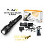 farissu Profesyonel 20W 3000 Lümen Zoomlu Şarj Edilebilir El ve Tüfek Feneri Seti - 3000 Metre Menzilli