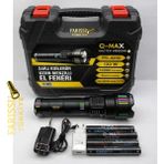 farissu PS-4200 Şarj Edilebilir Profesyonel El Feneri 130W 13000 Lümen Tip-C Şarjlı Powerbank Özellikli Set - 1 adet - Siyah
