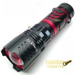 farissu Q-Max Profesyonel Şarj Edilebilir Uzun Menzilli El Feneri 150W 15000 Lümen Zoomlu – Çantalı Set - 1 adet - Siyah
