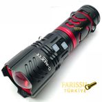 Farissu Q-MAX Profesyonel Şarj Edilebilir Uzun Menzilli El Feneri 150W 15000 Lümen Zoomlu – Çantalı Set