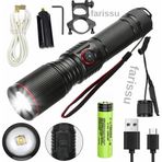 Farissu Q-Max PS-3000 Şarj Edilebilir Zoomlu Tüfek Feneri 18650 Pil 2000 Lümen