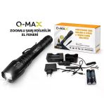 Farissu Q-Max Ps2900 3000 Lümen Şarjlı El Feneri Tüfek Aparatlı Zoomlu Profesyonel Avcı Feneri