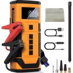 farissu Taşınabilir Araç Akü Takviye Cihazı (Jump Starter) & 150 Psı Dijital Ekranlı Akıllı Hava Kompresörü - Turuncu