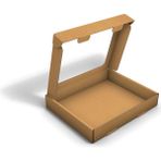 Fark Kutu 34X27X5,5 cm Testliner Pencereli Ondüle Kargo ve E-Ticaret Gönderi Kutusu - Kraft - 100 Adet