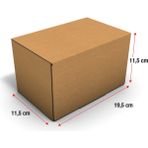 Fark Kutu Ondüle 19,5X11,5X11,5 cm Testliner E-Ticaret Kargo Gönderi Kutusu - Kraft - 25 Adet