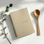 Fark Tanıtım 12 Haftalık A5 Beslenme ve Kilo Takip Planlayıcı Defter | Spiralli, Suni Deri Kapaklı, Günlük ve Haftalık Takip | Healthy Food Journal (Bej)