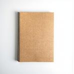 Fark Tanıtım Çizgili Spiralli Not Defteri, A4 Boyut (21x29,7 cm), 60 Yaprak, 90gr. Ivory Kağıt, Ofis İçin İdeal (Kahverengi Kapak)