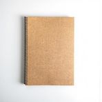 Fark Tanıtım Çizgisiz Spiralli Not Defteri, A4 Boyut (21x29,7 cm), 60 Yaprak, 90gr. Ivory Kağıt, Ofis İçin İdeal (Kahverengi Kapak)