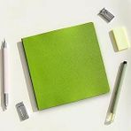 Fark Tanıtım Defter, Çizgisiz Not Defteri – PU Deri Not Defteri – 16,5x16,5 cm, 96 Yaprak (192 Sayfa), 90 gr Ivory Kağıt, Esnek Kapak, Ofis ve Kırtasiye (Fıstık Yeşili)