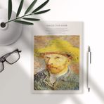 Fark Tanıtım Van Gogh Kapak Tasarımlı Kraft Sayfa A5 Hasır Şapkalı Otoportre Desen II Çizgisiz Defter
