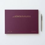Fark Tanıtım/Paperto. Tarihsiz Günlük Planlayıcı, 29,7 × 21 cm, 60 Yaprak, 110 gr Ivory Kağıt, Bordo Kapak, Günlük Plan Defteri (Türkçe)