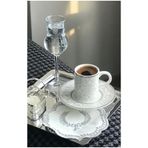 farklı evim Lüx Kare Aksesuarlı /Düz Paslanmaz Çelik 6’lı Kahve, Çay, Dekoratif Sunum Servis Tepsisi