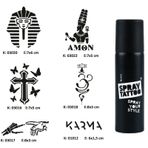 Farklı İnançlar Spray Tattoo Geçici Dövme Seti Dark Sprey Dövme Kiti