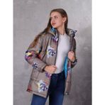 Farm Animals Retro Gate Dijital Art Puffer Mont Kadın