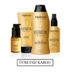 Farmasi Keratin Theraphy 4'lü Onarıcı Saç Bakım Seti - Şampuan + Maske + Sprey + Serum