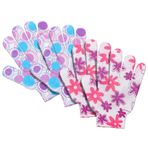 FARMOGA Peeling Eldivenleri Duş Kabağı Vücut Temizleyici Afrika Peeling Net Eldiven Banyo Aksesuarları Kadınlar ve Erkekler için Peeling Eldiveni (4 Adet - Banyo Eldiveni-Çiçek)