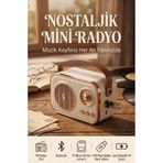 FaroxTech Dekoratif Nostaljik Mini Radyo: Bluetooth ve FM Radyo Özellikli Şarjlı Hoparlör