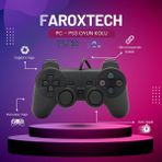 FaroxTech PC - PS3 Uyumlu Oyun Kolu - Hızlı Tepki - Kurulum Gerektirmez - Tak Çalıştır - Fifa Pes Uyumlu