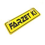 Farzet Ki Yazılı Sarı Dekor Plaka Vantuzlu Cam Süsü
