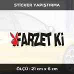 Farzetki Türkçe Yazı - 2 Adet Sticker Etiket Araba Motosiklet Kask Cam Dolap Uyumlu Yapıştırma