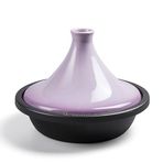 Fas Tajine Tenceresi, Emaye Dökme Demir, 27 cm, Seramik Güveç Tenceresi, Geleneksel Tajine Tenceresi, Pirinç Çorbası Tenceresi, Tencere, Ocak, Evrensel (Renk: Lila)