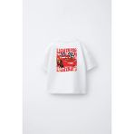 Fasardi Cars Arabalar Şimşek Mcqueen Ön Arka Baskılı Oversize %100 Pamuk Kısa Kol Unisex Çocuk Tişört - Beyaz - 4 - 5 Yaş