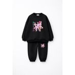 fasardi KPOP Demon Hunters Huntrix Rumi Mira Zoey Baskılı Oversize Şardonsuz Kız Çocuk Alt Üst Eşofman Takım