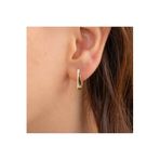 Fasek Gold 14 Ayar Altın Oval Halka Küpe, Orta, HNKYUZ3297, Sarı, Kadın
