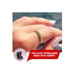 FasekGold 14 Ayar Altın Yüzük-kruvasan Taşsız Altın Alyans-taşsız Modern Evlilik Alyansı Estetik Altın Yüzük