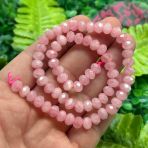 Faset Rondela Madagaskar Pembe Kuvars Taşı 8X6 Mm