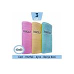 Fashcolle 3'lü Mikrofiber Temizlik, Cam, Mutfak Bezi (40*60 cm) 3 AL 2 ÖDE