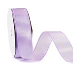 FASHEWELRY Hediye paketleri için şeffaf saten bantlar, 25 mm, leylak rengi, Noel dekorasyonu, saç kurdelesi, düğün, doğum günü, parti, dekorasyon için polyester bant, 25 mm
