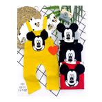 Fashi10 3-6-9-12 Ay Mickey Figürlü Uzun Kollu Baskılı Sweatli 2li Kız Erkek Bebek Salopet Takımı Siyah