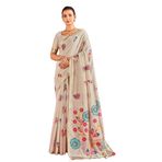 FASHION BAZAR 365 Hint El Tezgahı Keten Çiçekli Dokuma İşi Parti Kıyafeti Saree 11317, 5, XXL