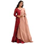 FASHION BAZAR 365 Hintli Kadın Ağır Rayon Kumaş Ağır Dijital Baskılı İş Anarkali Takım 12555, 6, L