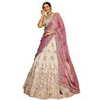 FASHION BAZAR 365 Kadın Viskon Rayon Kumaş Ağır Sequins İplik Nakış Çalışma Resepsiyon Giyim Lehenga 13085, 2, 42