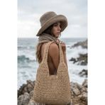 Fashion Cocktail Çift Kalın Askılı Astarlı Yumuşak Soft Örgü Örme Plaj Sahil Deniz Omuz Çantası - Camel