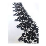 FASHİON DANTEL POLYESTER GÜPÜR FİSTO KENAR DESEN SİYAH 10,5 CM EN