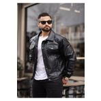 FASHION Erkek Oversize Deri Ceket