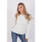 Fashion Friends 23K0290K1 Kadın Bisiklet Yaka Kazak - Ekru - M
