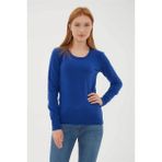 Fashion Friends 24K0779K1 Kadın U Yaka Kazak - Saks - L