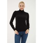 Fashion Friends 24K0780K1 Kadın Balıkçı Yaka Kazak - Siyah - M