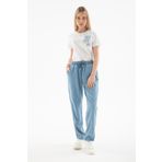 Fashion Friends 25Y0657K1 Kadın Beli Bağlamalı Denim Pantolon